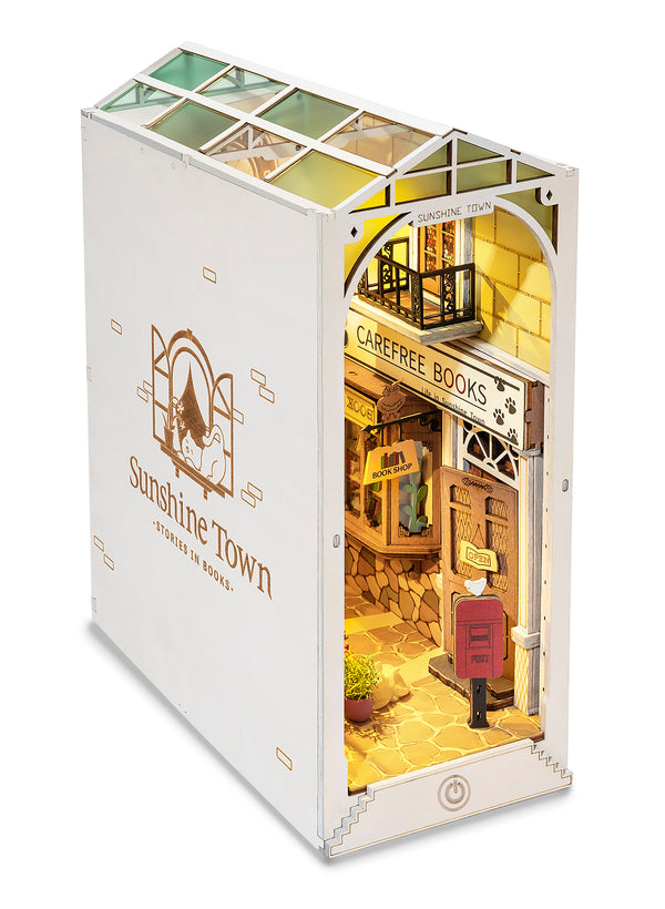 Robotime Stories in Books; Sunshine Town — Book Nook Shelf Insert