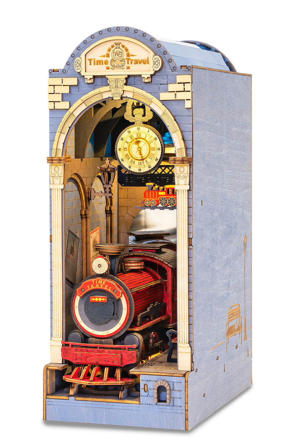 Robotime Stories in Books; Time Travel — Book Nook Shelf Insert