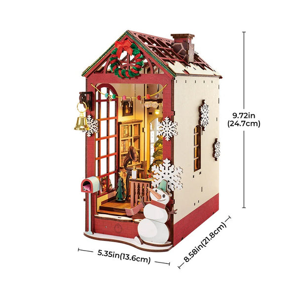 Robotime Christmas Indoor Scene DIY Book Nook — Book Nook Shelf Insert