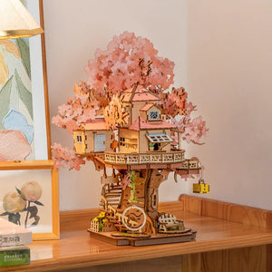 Robotime Sakura Tree House, DIY Wooden 3D Puzzle — 3D Wooden Puzzle