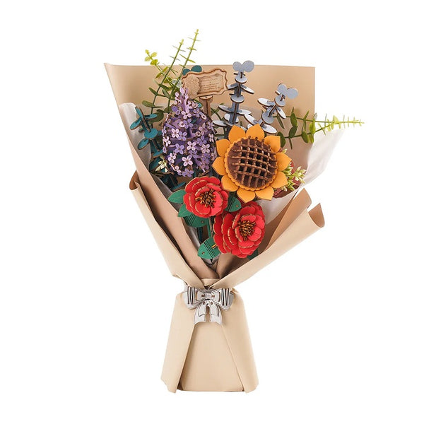 Robotime Wooden Flower Bouquet 3D Wooden Puzzle — DIY Home Decor