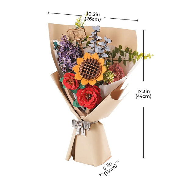 Robotime Wooden Flower Bouquet 3D Wooden Puzzle — DIY Home Decor