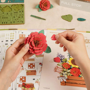 Robotime Wooden Flower Box - Wood Bloom Craft — DIY Home Decor