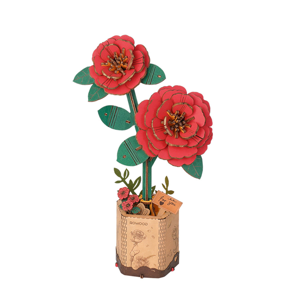 Robotime ROWOOD Red Camelia — DIY Home Decor