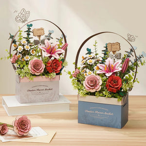 Robotime Wooden Flower Basket DIY 3D Puzzle — DIY Home Decor