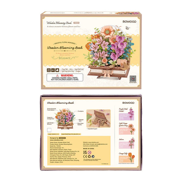 Robotime Wooden Blooming Book DIY Flower Bouquet 3D Puzzle — DIY Home Decor