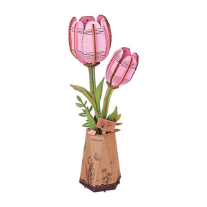 Robotime Pink Tulip DIY Wooden Flower — DIY Home Decor
