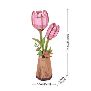 Robotime Pink Tulip DIY Wooden Flower — DIY Home Decor
