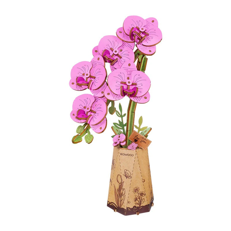 Robotime Purple Moth Orchid DIY Wooden Flower — DIY Home Decor