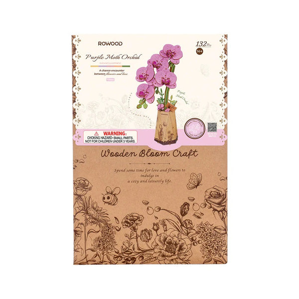 Robotime Purple Moth Orchid DIY Wooden Flower — DIY Home Decor
