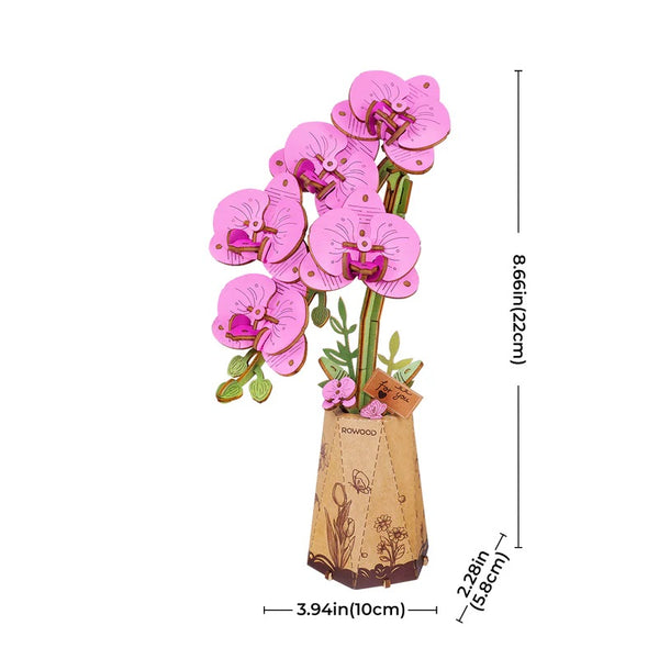 Robotime Purple Moth Orchid DIY Wooden Flower — DIY Home Decor