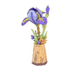 Robotime Purple Iris DIY Wooden Flower 3D Puzzle — DIY Home Decor