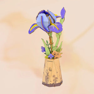 Robotime Purple Iris DIY Wooden Flower 3D Puzzle — DIY Home Decor