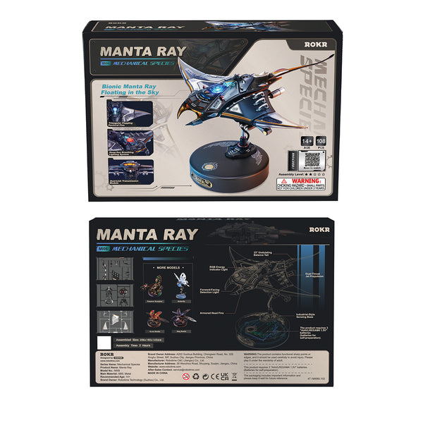 ROKR-Robotime - Manta Ray Mechanical 3D Puzzle Kit — DIY Mechanical 3D Puzzle