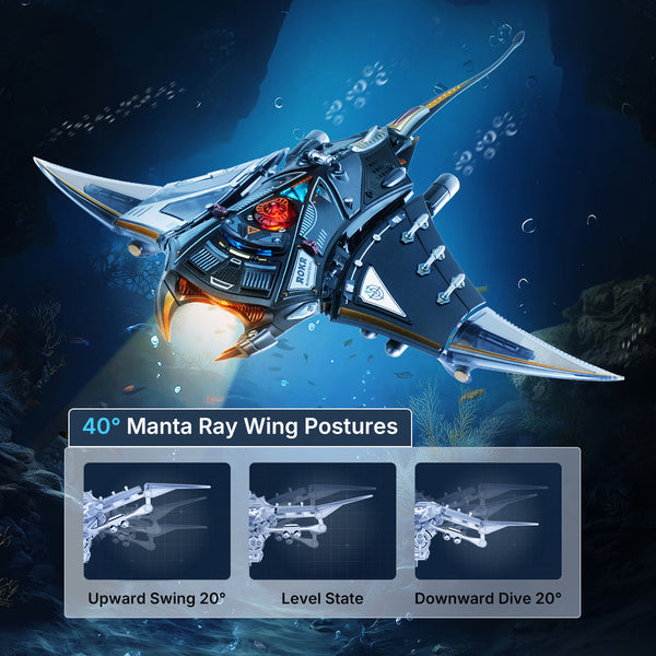 ROKR-Robotime - Manta Ray Mechanical 3D Puzzle Kit — DIY Mechanical 3D Puzzle