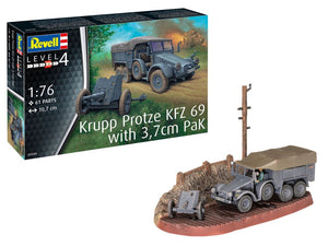 Black Forest® Hobby Supply Co Revell 3344 1/76 Krupp Protze KFZ 69 Truck w/3,7cm PaK Gun — Military Vehicle Kits > Revell