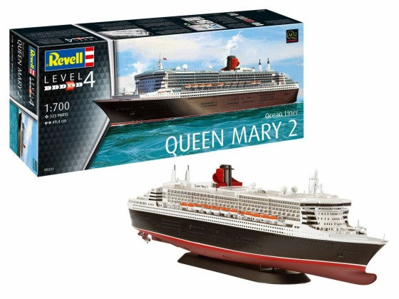 Black Forest® Hobby Supply Co Revell 5231 1/700 Queen Mary II Ocean Liner — Commercial Boat & Ship Kits > Revell