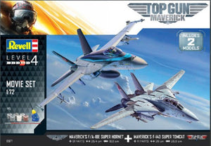 Black Forest® Hobby Supply Co Revell 5677 1/72 Top Gun Maverick's Set: F/A18E Super Hornet & F14D Super Tomcat Aircraft
