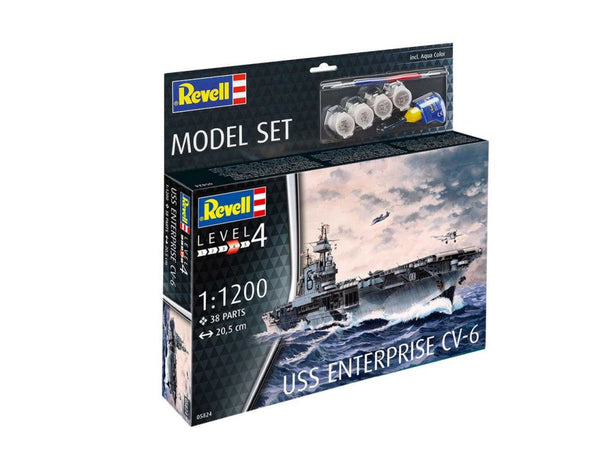 Black Forest® Hobby Supply Co Revell 65824 1/1200 USS Enterprise CV6 Aircraft Carrier w/paint & glue — Military Boat & Ship
