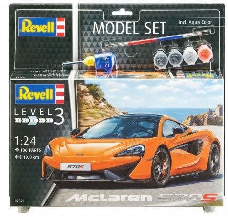 Black Forest® Hobby Supply Co Revell 67051 1/24 McLaren 570S Sports Car w/paint & glue — Car & Truck Model Kits > Revell