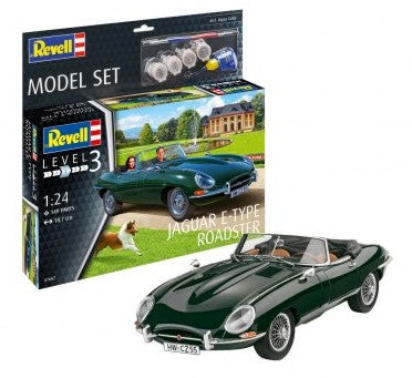 Black Forest® Hobby Supply Co Revell 67687 1/24 Jaguar E-Type Roadster w/paint & glue (D) — Car & Truck Model Kits > Revell