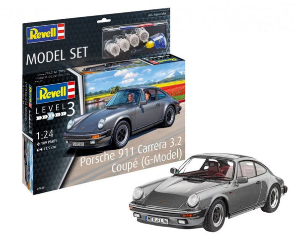 Black Forest® Hobby Supply Co Revell 67688 1/24 Porsche 911G Carrera 3.2 Coupe Car w/paint & glue — Car & Truck Model Kits >