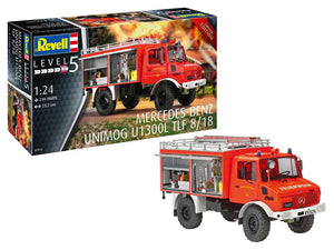 Black Forest® Hobby Supply Co Revell 7512 1/24 Mercedes Benz Unimog U1300L TLF 8/18 Fire Truck — Car & Truck Model Kits >