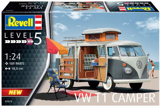 Black Forest® Hobby Supply Co Revell 7674 1/24 VW T1 Camper Van — Car & Truck Model Kits > Revell