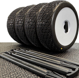 Raw Speed 1/8 Buggy Tire Sticks, Black (12)
