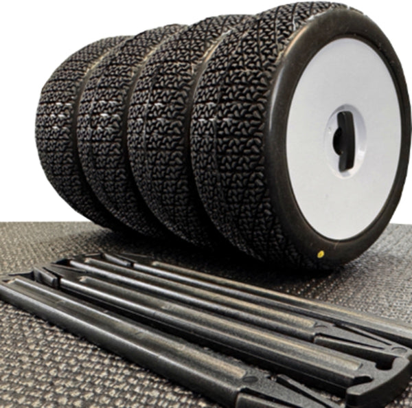 Raw Speed 1/8 Buggy Tire Sticks, Black (12)