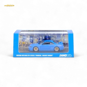 Inno64 Nissan Skyline GT-R R33 Pandem Rocket Bunny Widebody in Blue 1:64