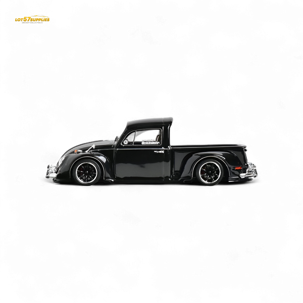 YM Model Volkswagen Beetle Pickup Truck FUSCUP Black 1:64