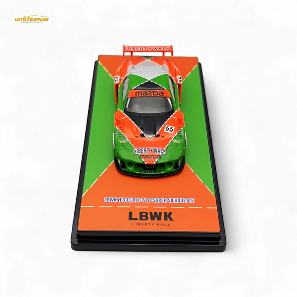 Inno64 Mazda RX-7 LBWK FD3S Orange/Green MDX 24' 1:64 IN64-LBWK-RX7-04