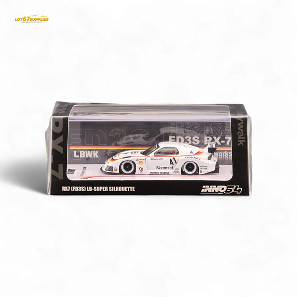 Inno64 Mazda RX-7 LBWK in White 1:64 IN64-LBWK-RX7-02