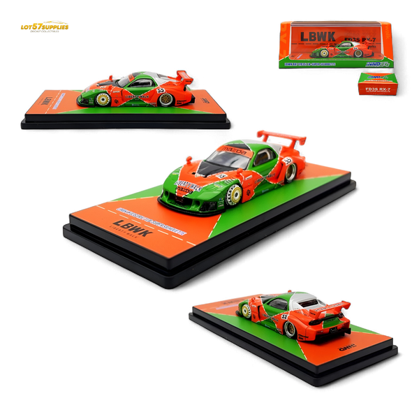 Inno64 Mazda RX-7 LBWK FD3S Orange/Green MDX 24' 1:64 IN64-LBWK-RX7-04