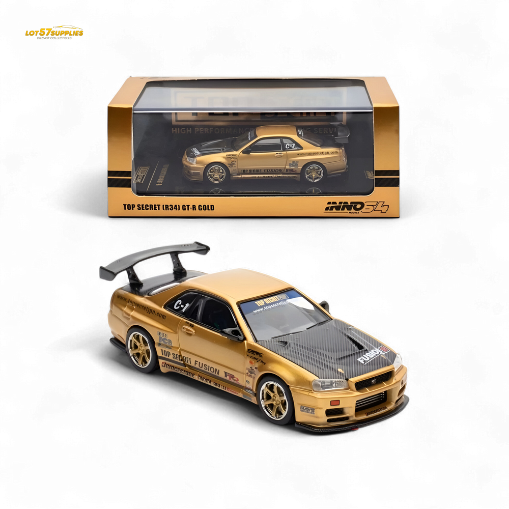 Inno64 TOP SECRET R34 GT-R - Gold 1:64