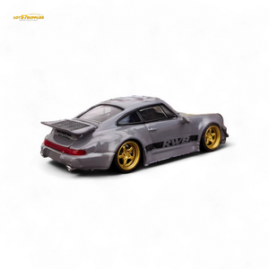 Flame Porsche 964 RWB Whale Tale in Cement Gray 1:64