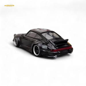 Flame Porsche 964 RWB Ducktail in Gloss Black 1:64