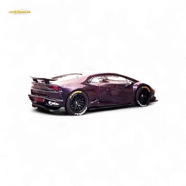 Model car with a glossy purple finish on a white background