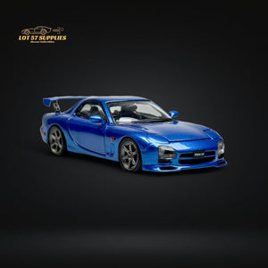 PGM Mazda RX-7 FD3S Metallic Blue Fully Openeable Luxury Base 1:64