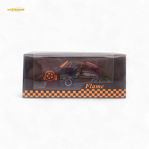 Flame Porsche 964 RWB Ducktail in Gloss Black 1:64