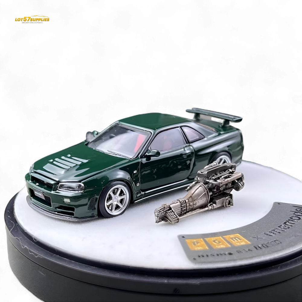 PGM Nissan GTR R34 Z-TUNE - British Green 1:64 Luxury Box 1:64