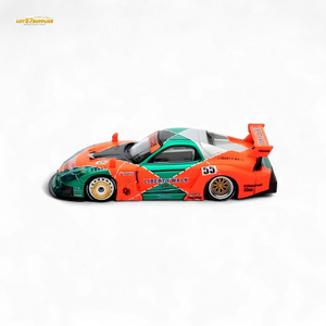 Inno64 CHASE Mazda RX-7 LBWK FD3S Orange/Green MDX 24' 1:64