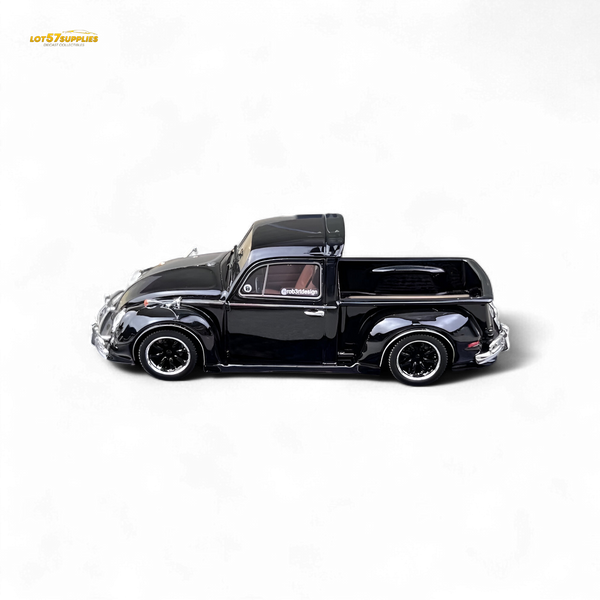 YM Model Volkswagen Beetle Pickup Truck FUSCUP Black 1:64