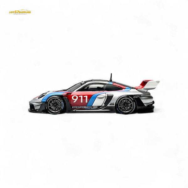 HKM Model Porsche 911 (992) GT3 R Rennsport Silver #911 1:64