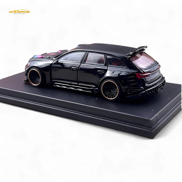 DCM Modified Audi RS6 Wagon Metallic Black - Engine & Openable Hood 1:64