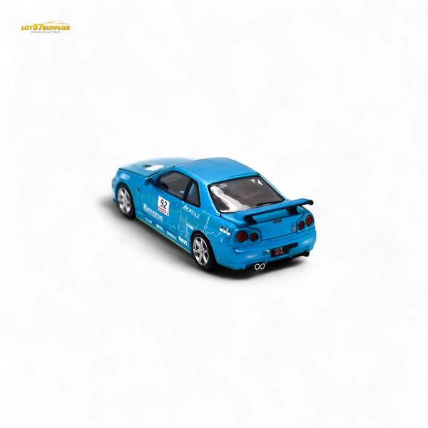 Blue toy car on a white background