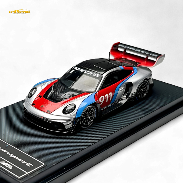 HKM Model Porsche 911 (992) GT3 R Rennsport Silver #911 1:64