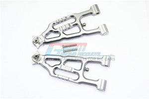 GPM ALUMINUM FRONT LOWER SUSPENSION ARM LOSI 1/6 SUPER BAJA REY 4X4 GUN SILVER