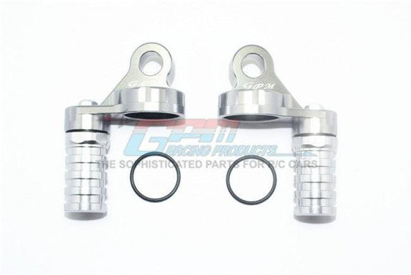 GPM ALUMINUM DAMPER CAP PIGGYBACK RESERVOIRS LOSI 1/6 SUPER BAJA REY GUN SILVER